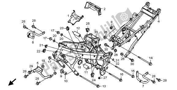 All parts for the Frame Body of the Honda NT 700V 2010