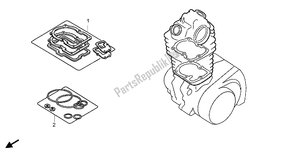 All parts for the Eop-1 Gasket Kit A of the Honda CRF 250X 2006