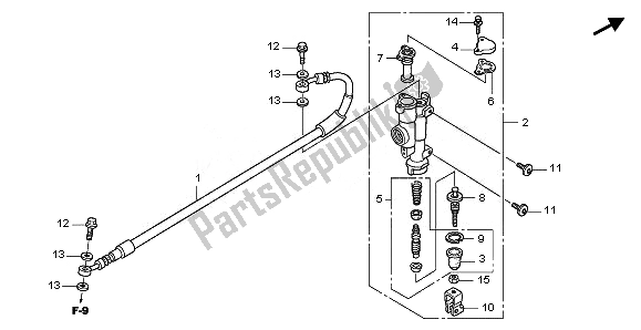 Todas las partes para Rr. Brake Cilindro Maestro de Honda CRF 150R SW 2008