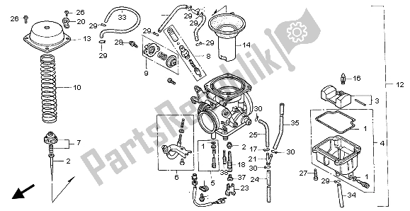 Todas las partes para Carburador de Honda NX 650 1996