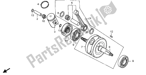 All parts for the Crankshaft of the Honda CR 85R SW 2006