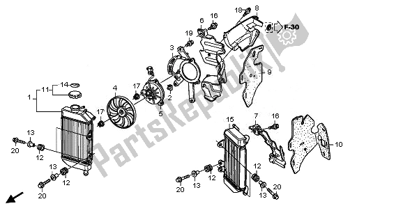 All parts for the Radiator of the Honda XL 700 VA Transalp 2008