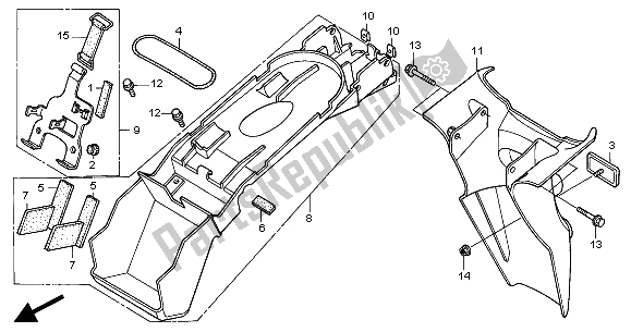 All parts for the Rear Fender of the Honda XL 1000V 2000