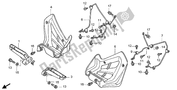 Alle onderdelen voor de Stap van de Honda TRX 450 ER Sportrax 2006