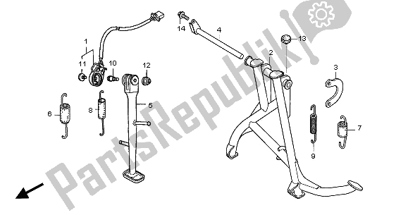 All parts for the Stand of the Honda CBF 600 SA 2005