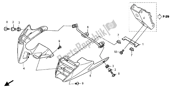 All parts for the Under Cowl of the Honda CBF 125M 2013