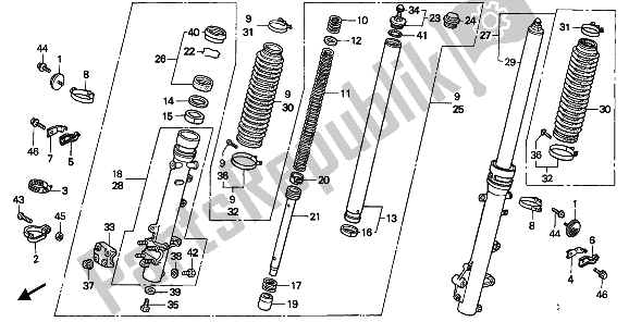 Todas las partes para Tenedor Frontal de Honda XRV 750 Africa Twin 1993