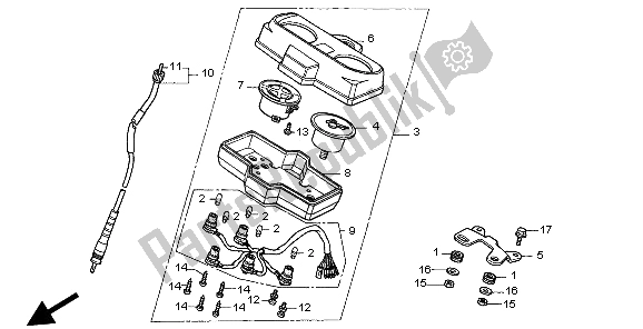 All parts for the Meter (mph) of the Honda CG 125 1998