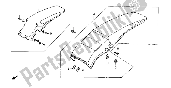 Todas las partes para Guardabarros Trasero de Honda CR 125R 1997