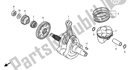 All parts for the Crankshaft & Piston of the Honda CBR 250 RA 2013