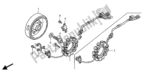 All parts for the Generator of the Honda XR 400R 1997