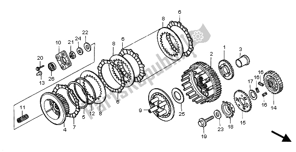 All parts for the Clutch of the Honda VT 750 DC 2002