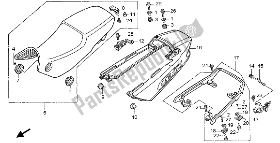 Tutte le parti per il Sedile E Cofano Posteriore del Honda CBR 1000F 1999