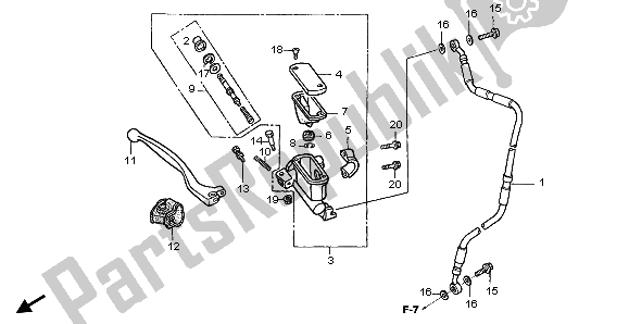 All parts for the Fr. Brake Master Cylinder of the Honda CR 85 RB LW 2004