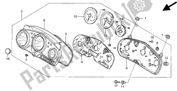 All parts for the Meter (mph) of the Honda CBR 600F 1999