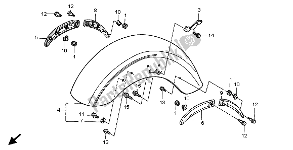 Todas las partes para Guardabarros Delantero de Honda VT 1100C3 1998