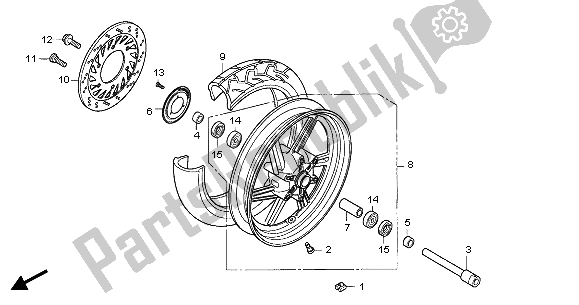 Tutte le parti per il Ruota Anteriore del Honda CBF 500A 2007