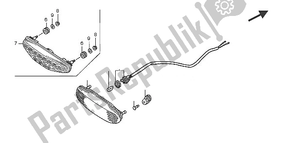 Tutte le parti per il Fanale Posteriore del Honda TRX 300 EX Fourtrax 2005