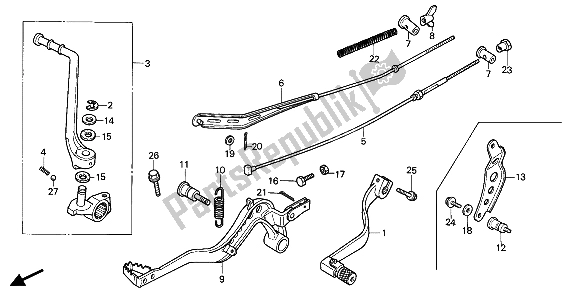 Todas las partes para Pedal de Honda CR 80R 1986