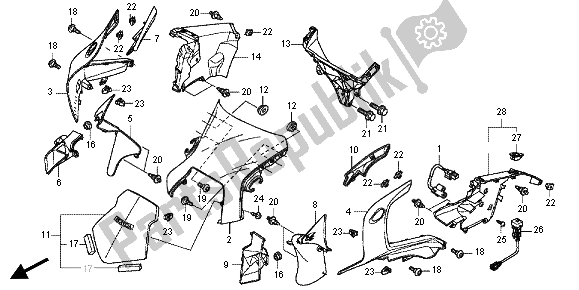 Todas las partes para Capucha Superior de Honda VFR 1200 FD 2012