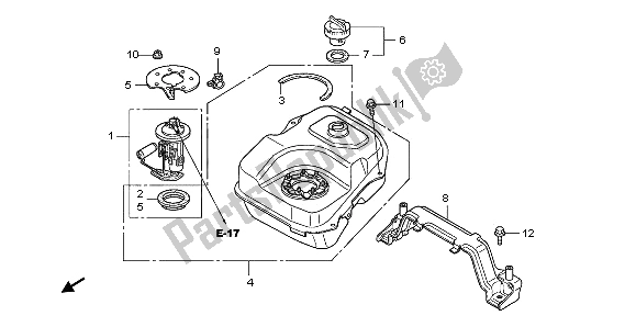 Tutte le parti per il Serbatoio Di Carburante del Honda PES 125R 2012