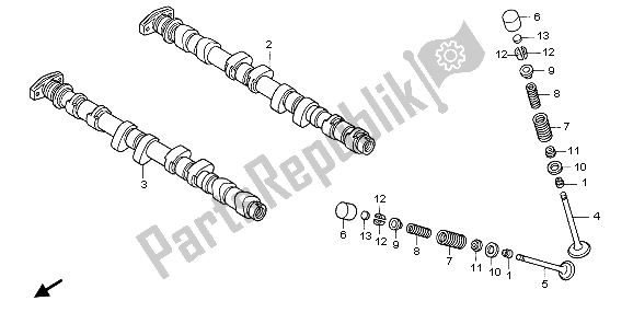 Toutes les pièces pour le Arbre à Cames Et Soupape du Honda CBR 1100 XX 2007