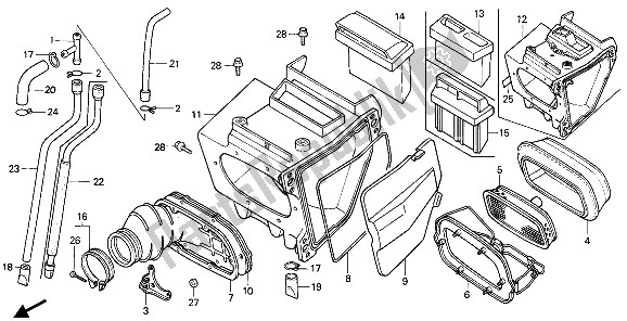 Todas as partes de Filtro De Ar do Honda XR 600R 1989