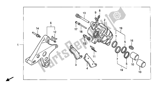 Todas las partes para Pinza De Freno Trasero de Honda CBR 1000F 1992