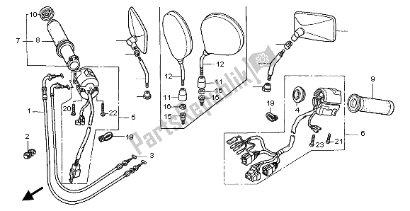 Tutte le parti per il Interruttore Maniglia del Honda VTX 1800C 2002