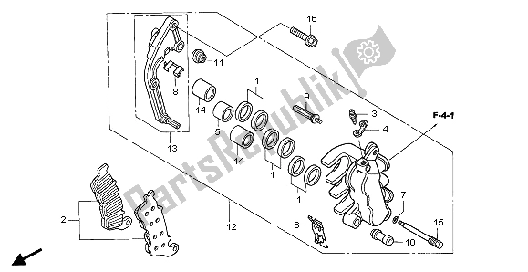 All parts for the L. Front Brake Caliper of the Honda CBF 1000S 2007