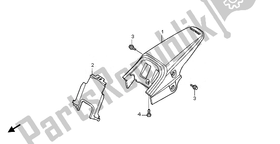 All parts for the Rear Fender of the Honda CRF 70F 2008