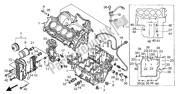 Tutte le parti per il Carter del Honda CB 600F Hornet 2006