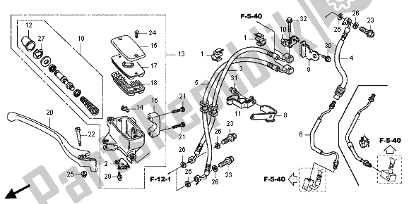 All parts for the Front Brake Master Cylinder of the Honda VT 750 CS 2012