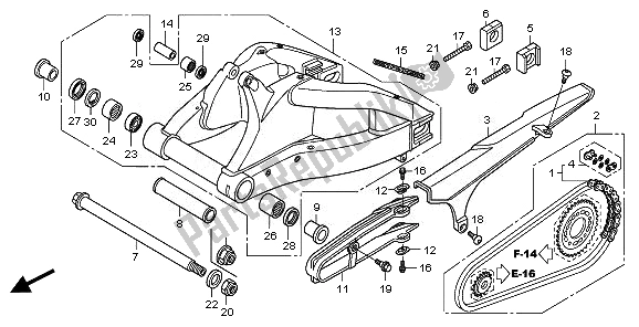 All parts for the Swingarm of the Honda CBR 1000 RR 2011