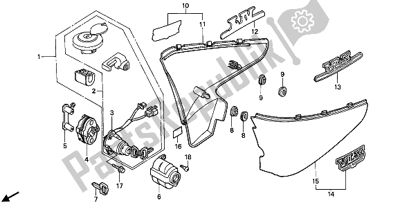 Tutte le parti per il Coperchio Laterale del Honda VT 600 1992