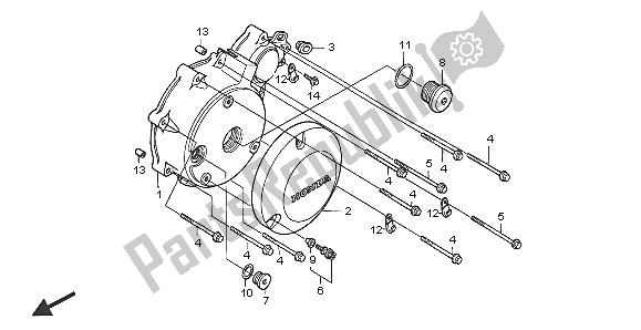 Tutte le parti per il Coperchio Carter Sinistro del Honda VT 750C 2005