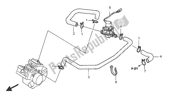 All parts for the Air Injection Control Valve of the Honda VFR 800A 2005