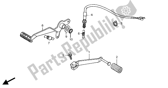 All parts for the Brake Pedal & Change Pedal of the Honda CBF 500 2004