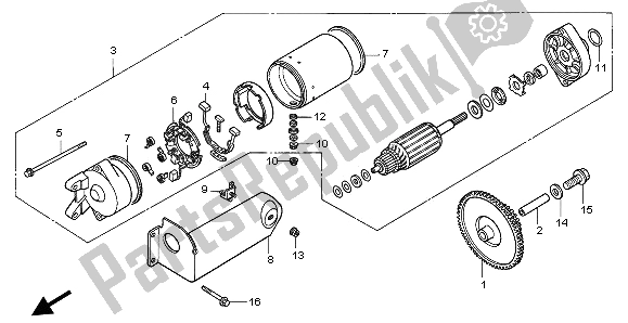 Todas as partes de Motor De Arranque do Honda ST 1100 1996