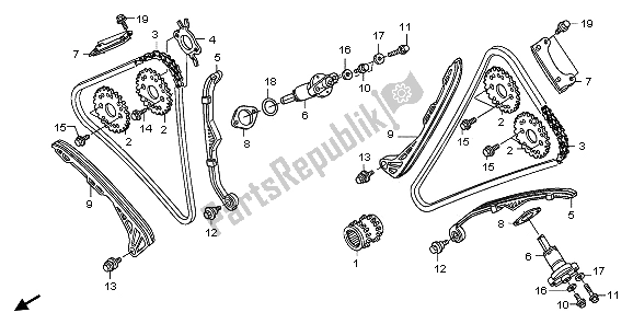 Alle onderdelen voor de Nokkenketting & Spanner van de Honda ST 1300 2009