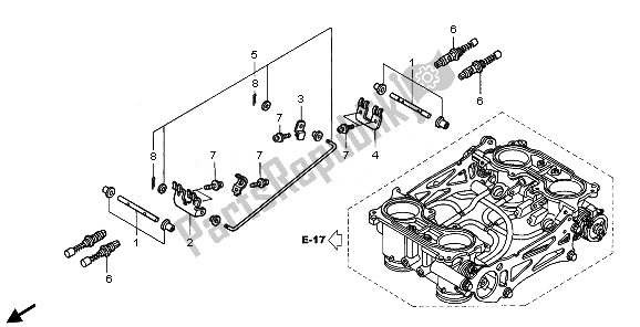 All parts for the Throttle Body (component Parts) of the Honda VFR 800A 2008