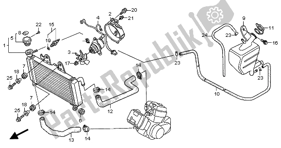 Todas las partes para Radiador de Honda XL 125V 2001