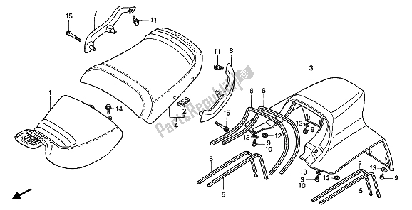 Toutes les pièces pour le Siège du Honda PC 800 1990