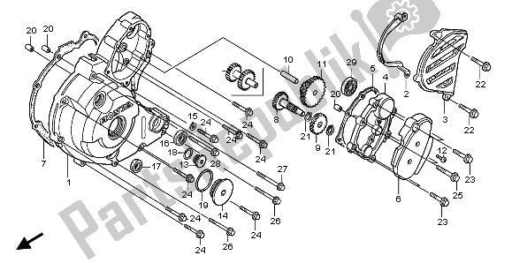 Todas las partes para Cubierta Izquierda Del Cárter de Honda TRX 300 EX Sporttrax 2001