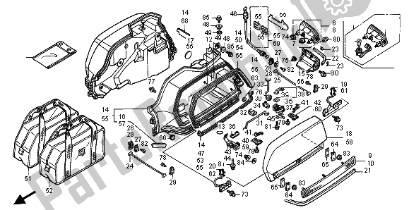 All parts for the Saddlebag of the Honda GL 1500 SE 1996