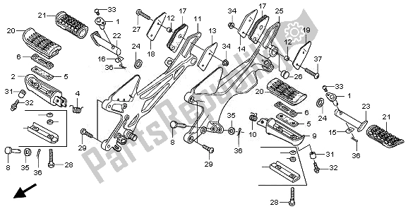 Tutte le parti per il Passo del Honda CBF 600S 2008
