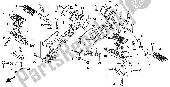 All parts for the Step of the Honda CBF 600S 2008