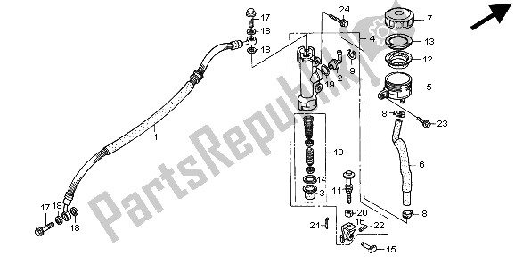 Todas as partes de Cilindro Mestre Do Freio Traseiro do Honda CBR 600F 1998
