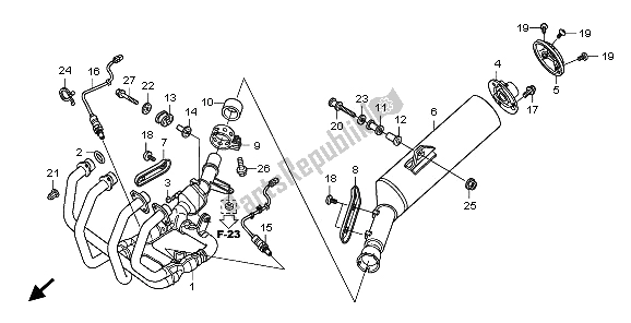 All parts for the Exhaust Muffler of the Honda CB 1300A 2009