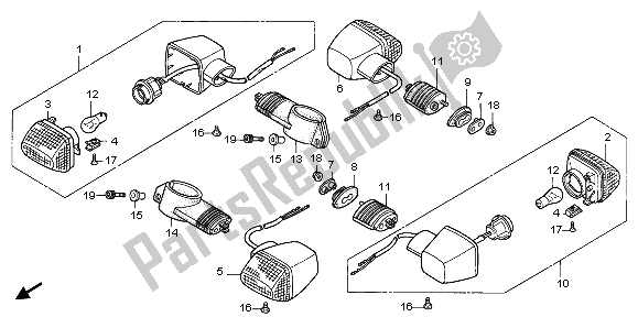 All parts for the Winker of the Honda NTV 650 1996